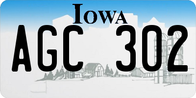 IA license plate AGC302