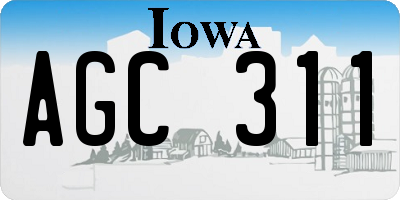 IA license plate AGC311