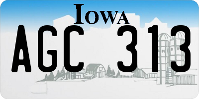 IA license plate AGC313