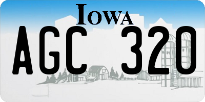IA license plate AGC320