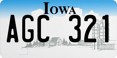IA license plate AGC321