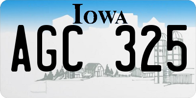 IA license plate AGC325