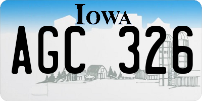IA license plate AGC326