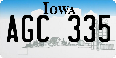 IA license plate AGC335