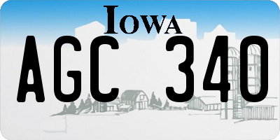 IA license plate AGC340