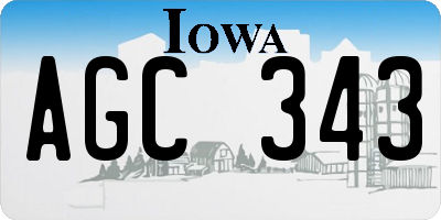 IA license plate AGC343