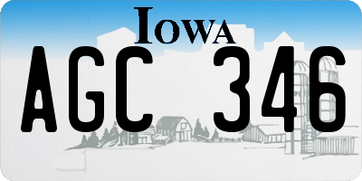 IA license plate AGC346