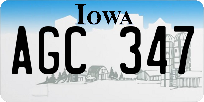 IA license plate AGC347