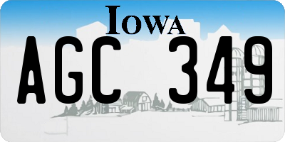 IA license plate AGC349
