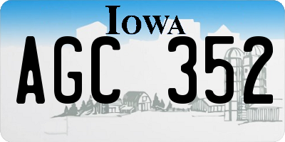 IA license plate AGC352