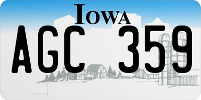IA license plate AGC359