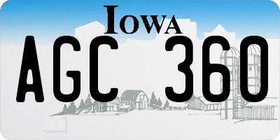 IA license plate AGC360