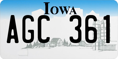 IA license plate AGC361