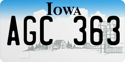IA license plate AGC363