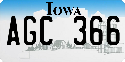 IA license plate AGC366