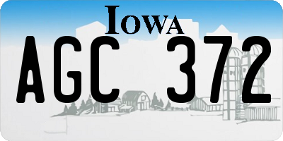 IA license plate AGC372