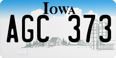 IA license plate AGC373