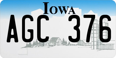 IA license plate AGC376