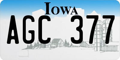IA license plate AGC377