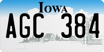 IA license plate AGC384
