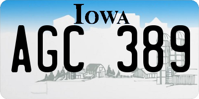 IA license plate AGC389