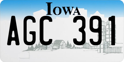 IA license plate AGC391