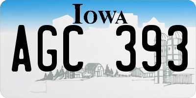 IA license plate AGC393
