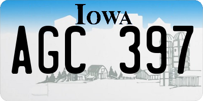 IA license plate AGC397