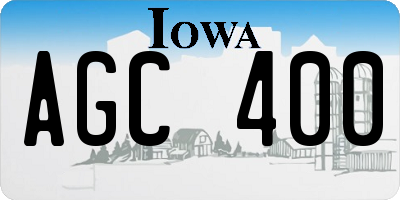 IA license plate AGC400