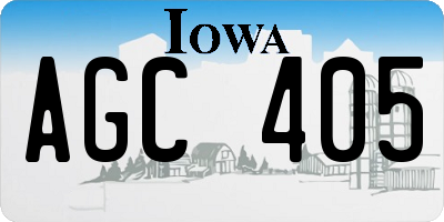 IA license plate AGC405