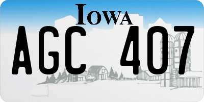 IA license plate AGC407