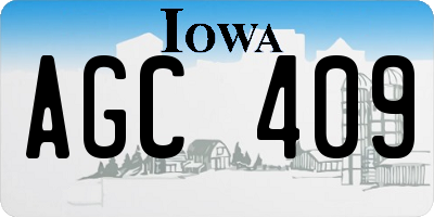 IA license plate AGC409