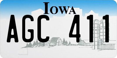 IA license plate AGC411