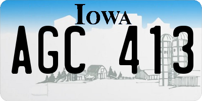 IA license plate AGC413