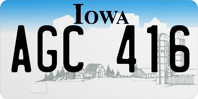 IA license plate AGC416