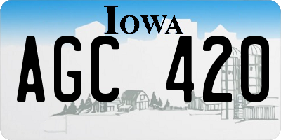 IA license plate AGC420