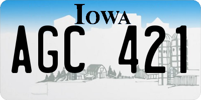 IA license plate AGC421