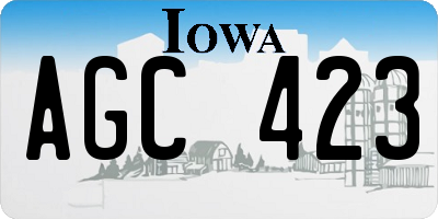 IA license plate AGC423