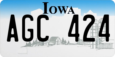 IA license plate AGC424