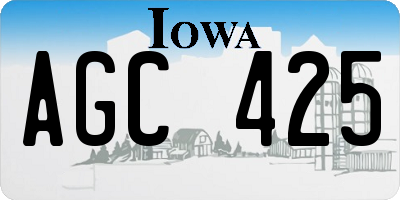IA license plate AGC425
