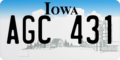 IA license plate AGC431