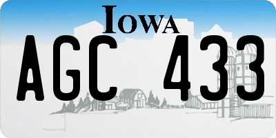 IA license plate AGC433