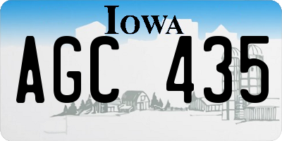 IA license plate AGC435