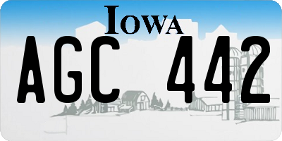 IA license plate AGC442