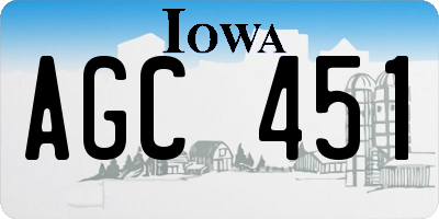 IA license plate AGC451