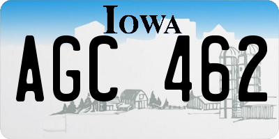 IA license plate AGC462