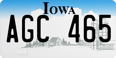 IA license plate AGC465