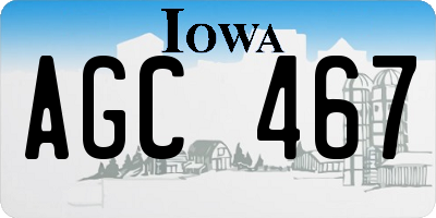 IA license plate AGC467