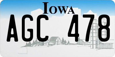 IA license plate AGC478