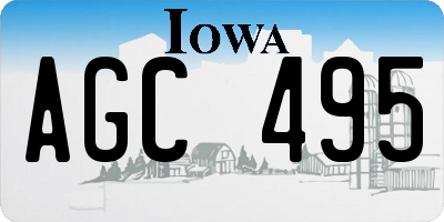 IA license plate AGC495